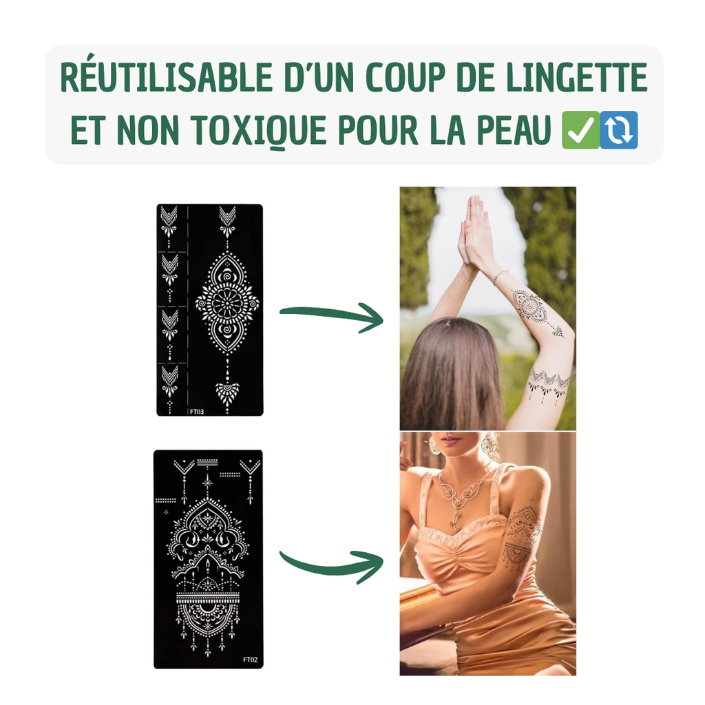 Pochoir tatouage temporaire réutilisable