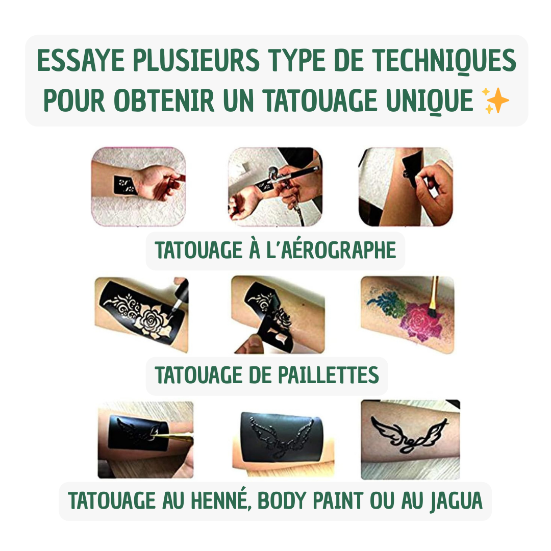 Pochoir tatouage temporaire réutilisable